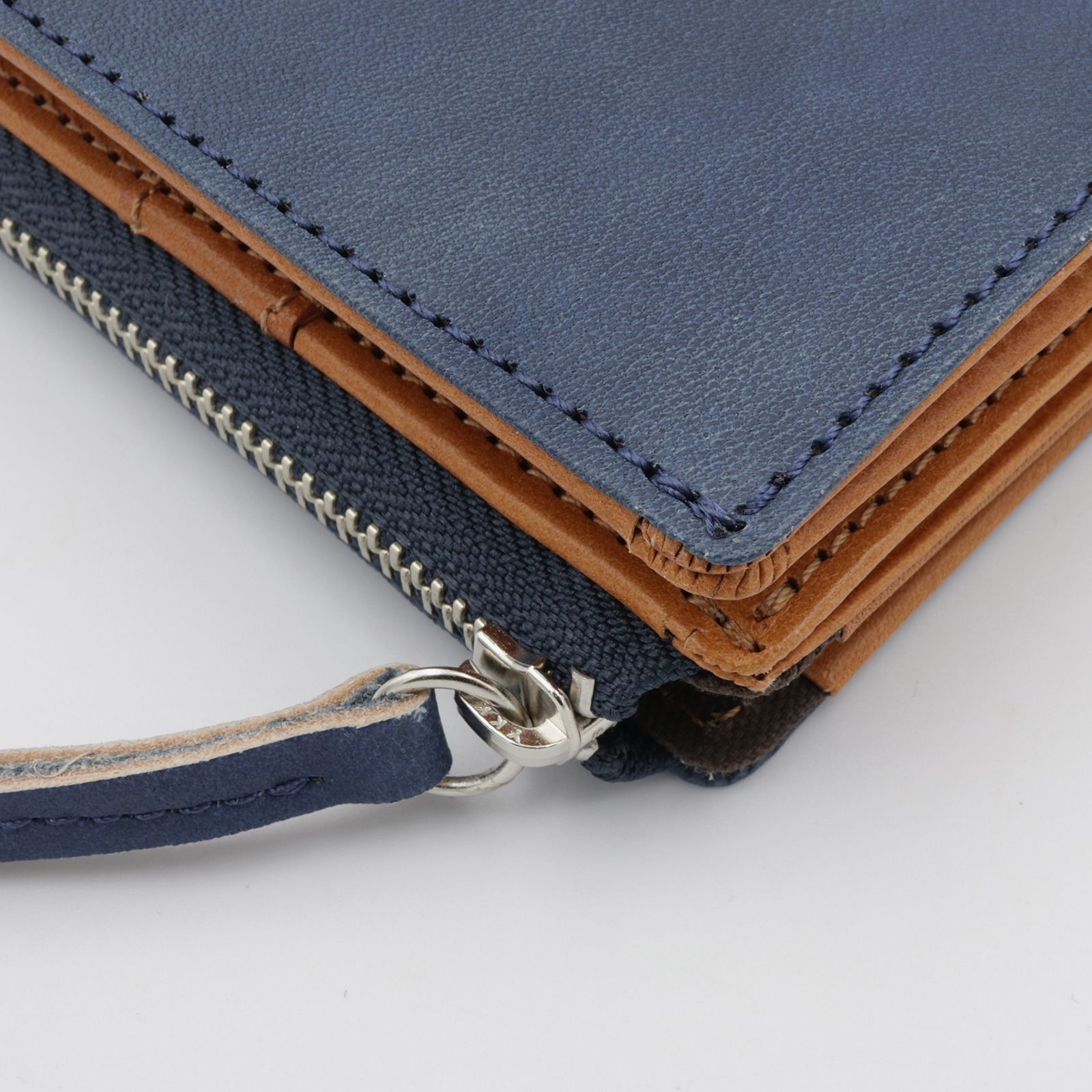 「BOTANICAL」 Lファスナー短財布 ネイビー（藍染め）