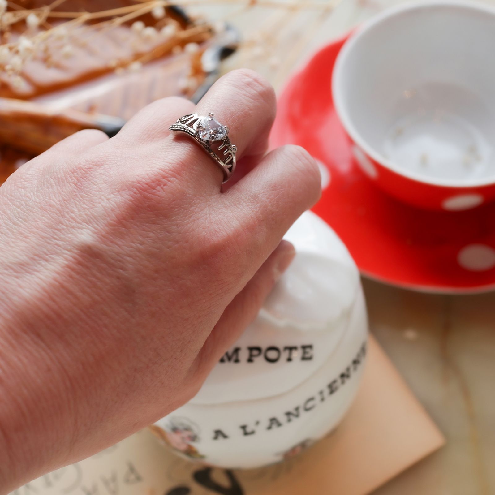 「MOMウェーブハート」デッドストックリング イギリス