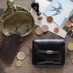 【Dual】ギャルソンコンパクトウォレット サドルプルアップ  ブラック