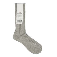Glitter Ribbed Socks シルバー 靴下
