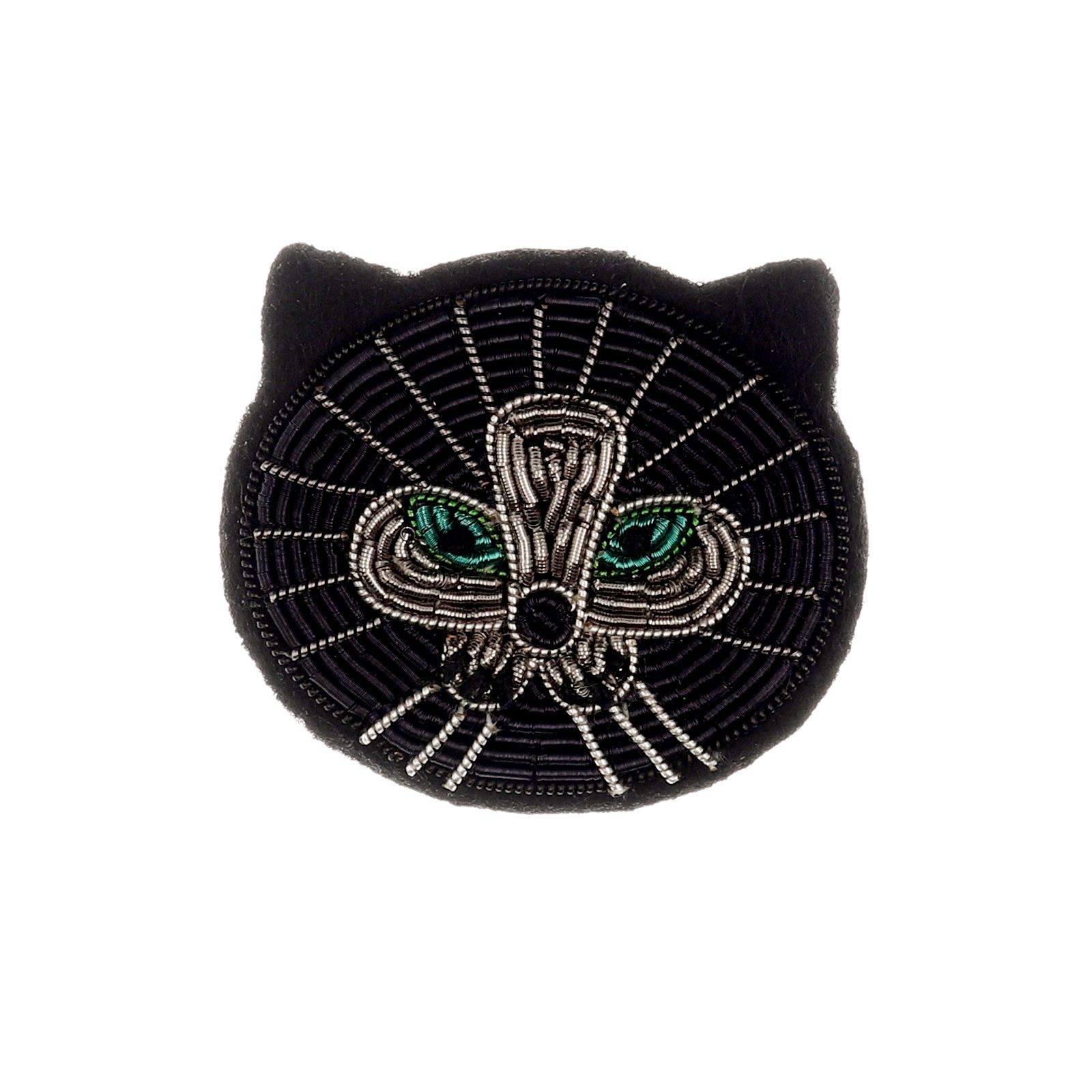 ★パリ発★【MACON&LESQUOY】手刺繍ブローチ≪グレーのネコ≫ MACON ET LESQUOY/MACON&LESQUOY - マコンエレスコア ブローチ
