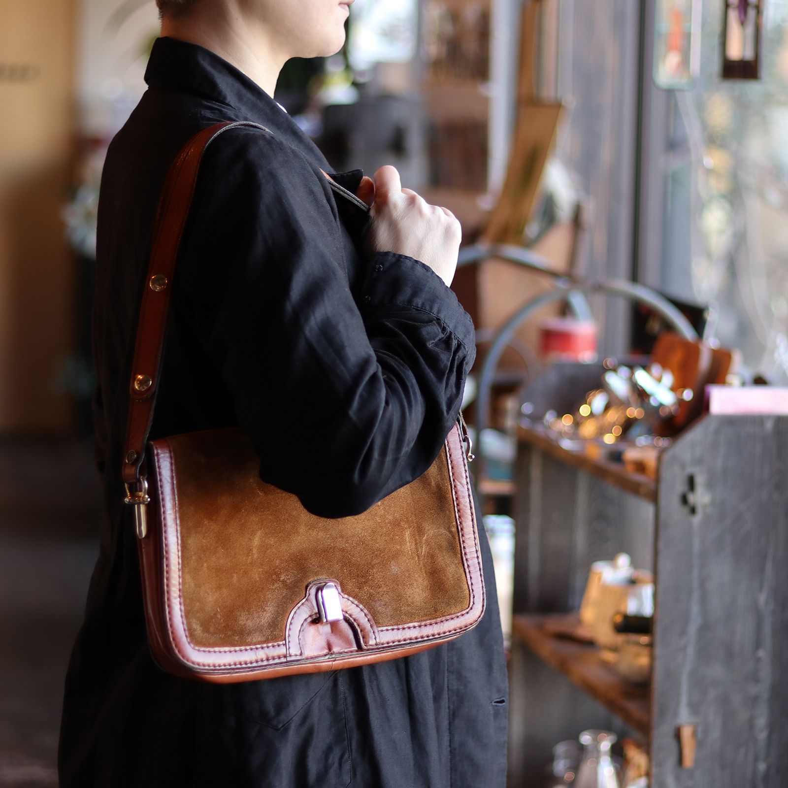 オールドオーストリッチ　鞄　高級【極美品】　ダークブラウン　和装　ビンテージ