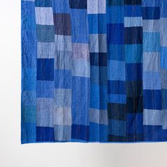 「PACHWORK KANTHA QUILT」Navy