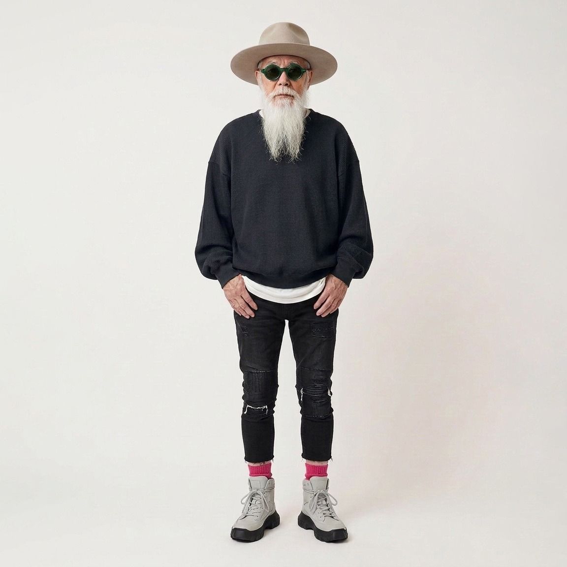Acrylic Wool Thermal Shirt ネイビー