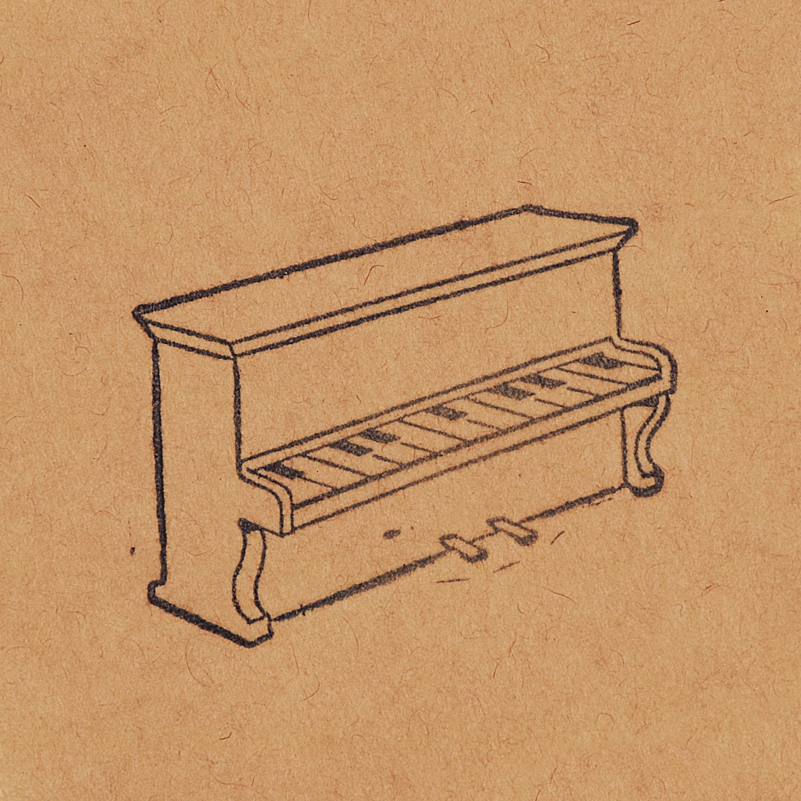 「ピアノ」 ヴィンテージスタンプ フランス50s