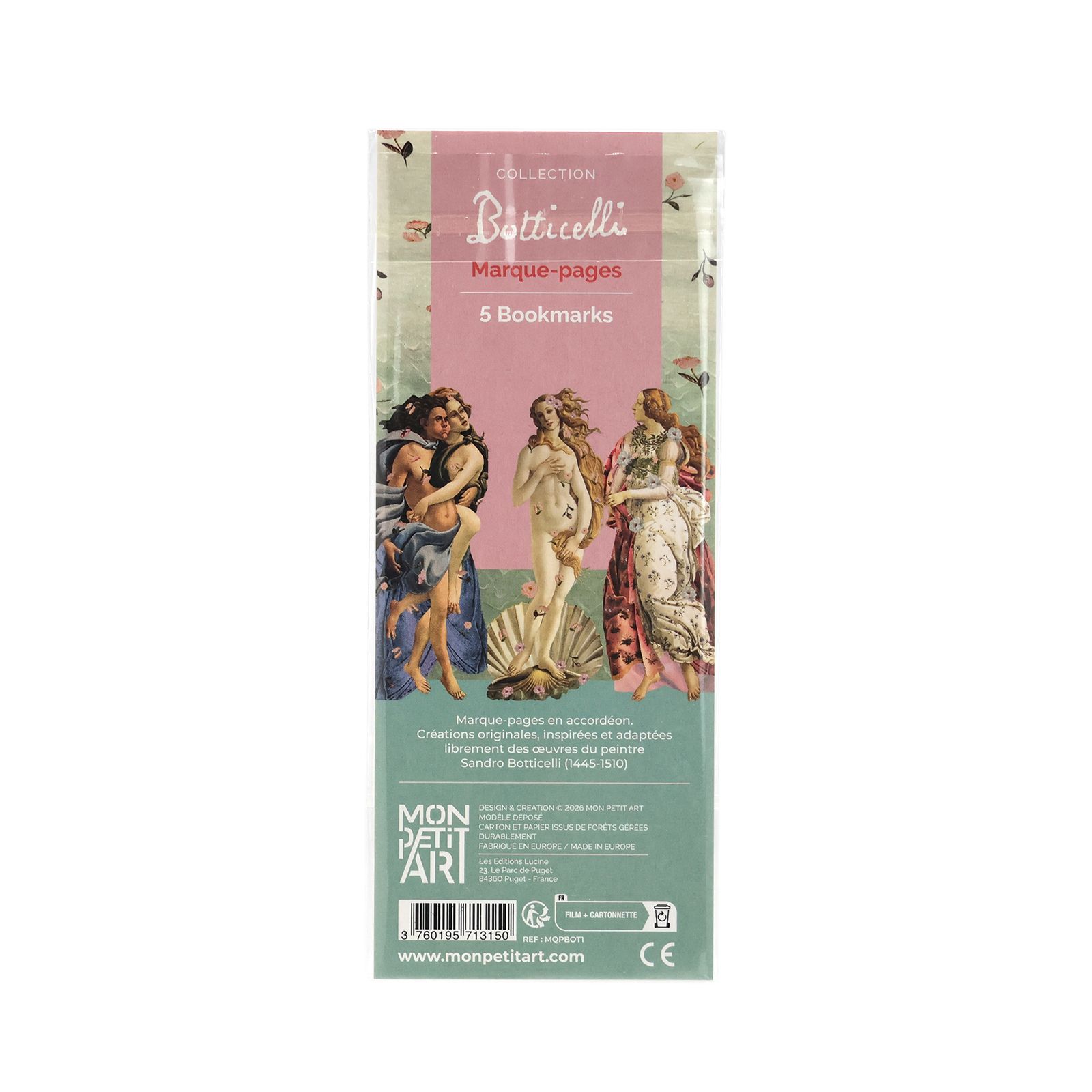 「5 BOOKMARKS "Botticelli"」ブックマーク MON PETIT ART フランス