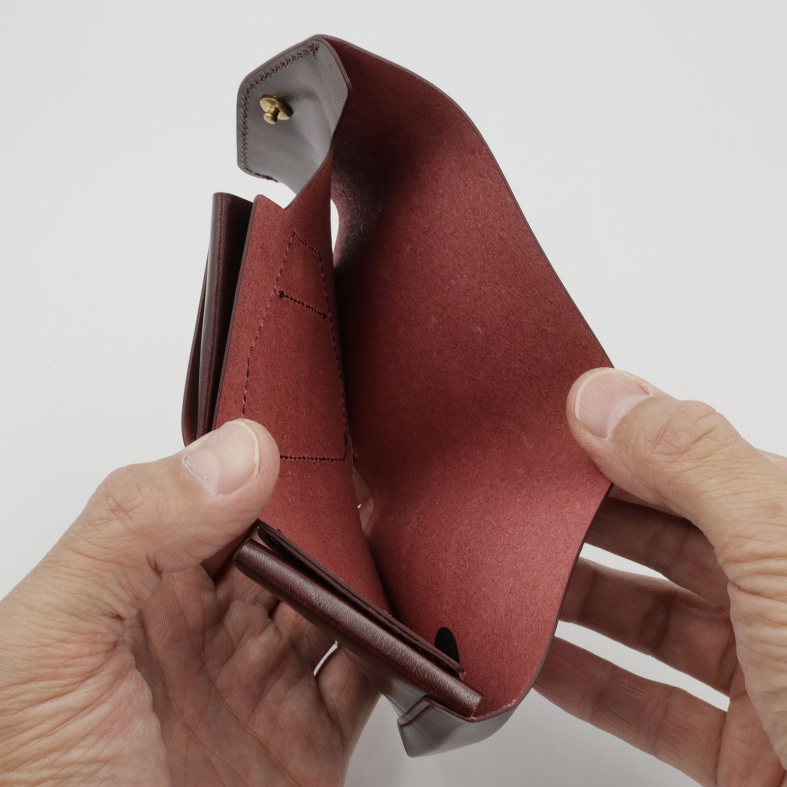 「三つ折りミニ財布PALUMO Rugato」wine