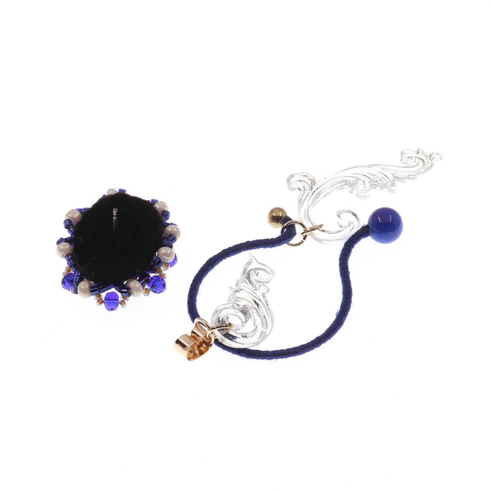 「Oval」ピアス ブルー【collection de couleurs de sachikoism】