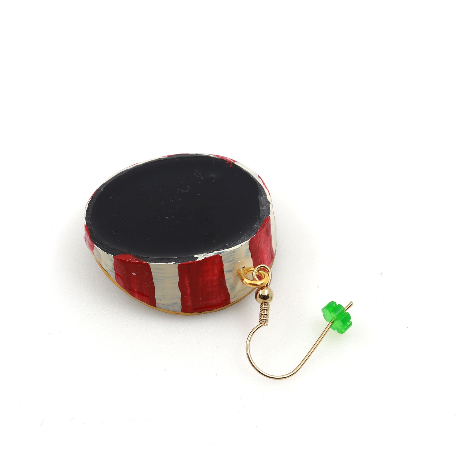 「目」ピアス（片耳） レッド×シルバーC