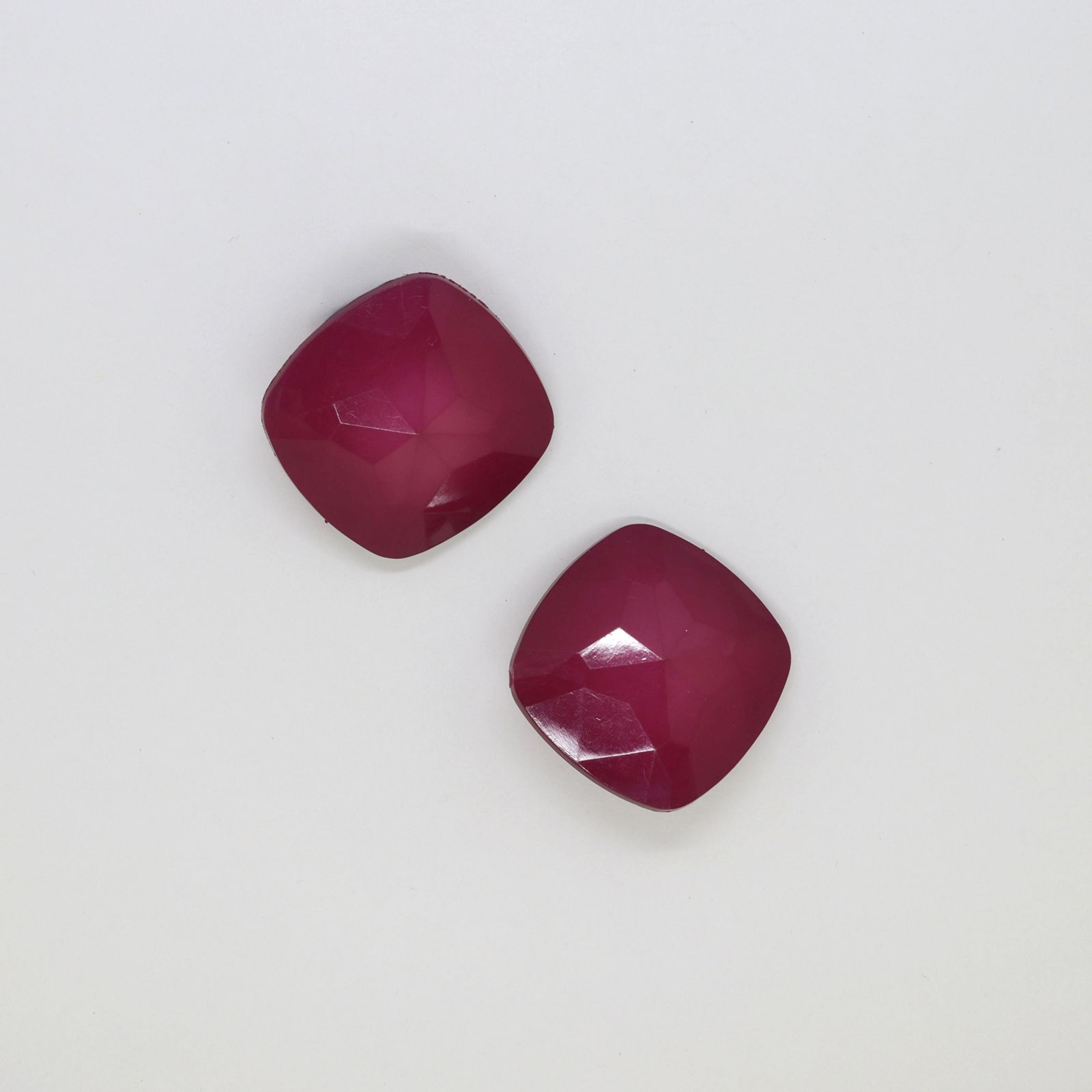 「ヴィンテージトイスクエアplum」イヤリング ベルギー 1950-70s デッドストック