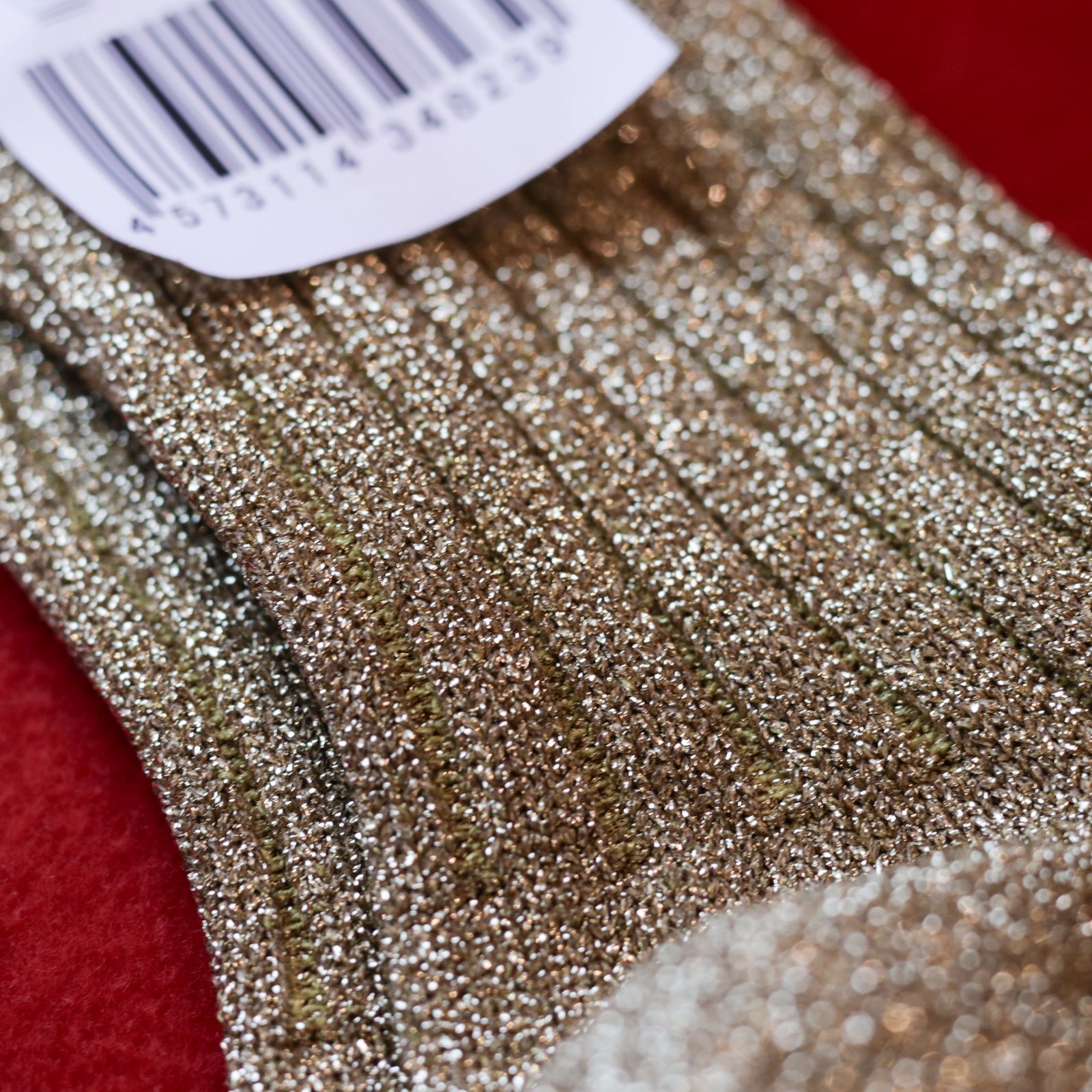 Glitter Ribbed Socks ブライトゴールド 靴下