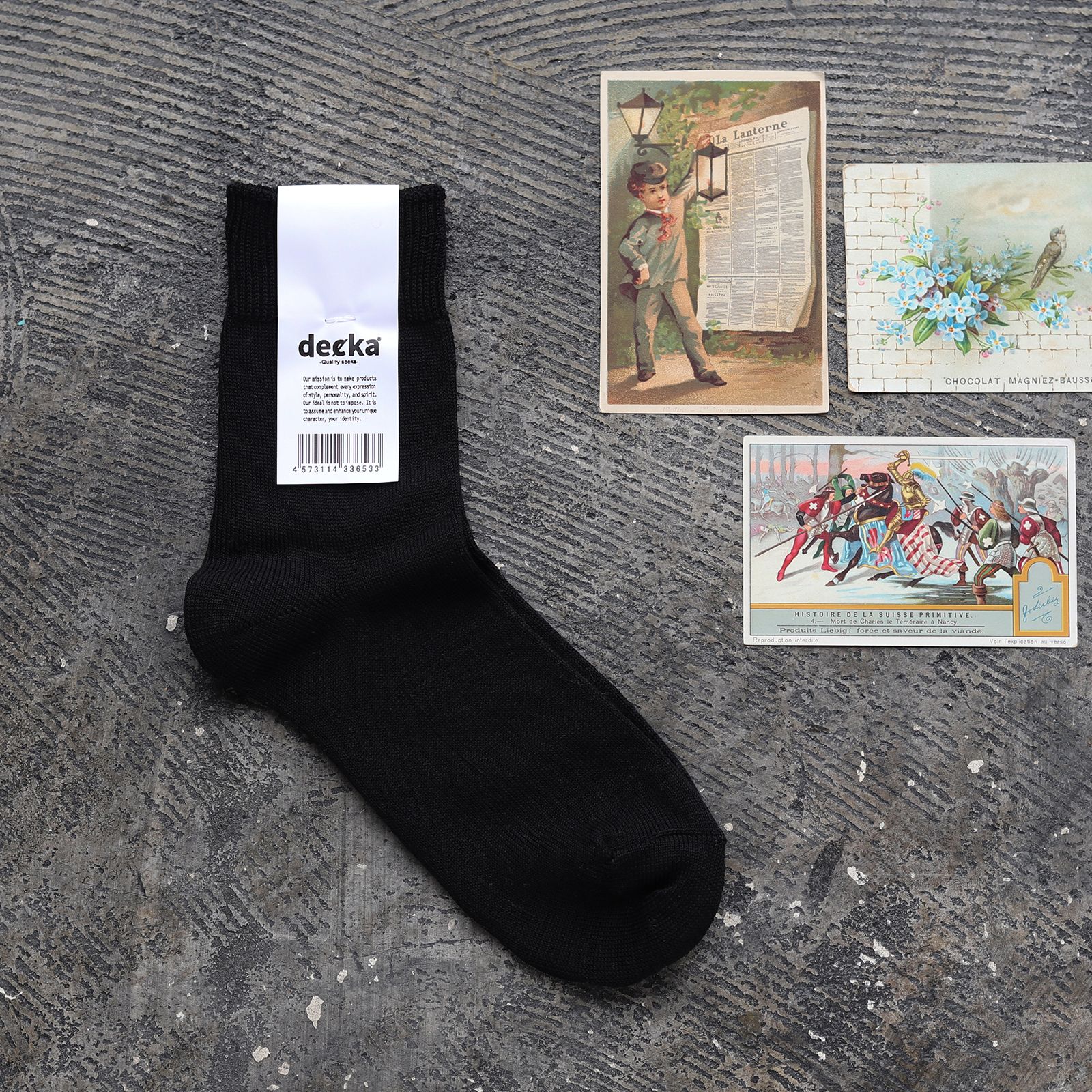 Mercerized Socks GIZA ブラック 靴下