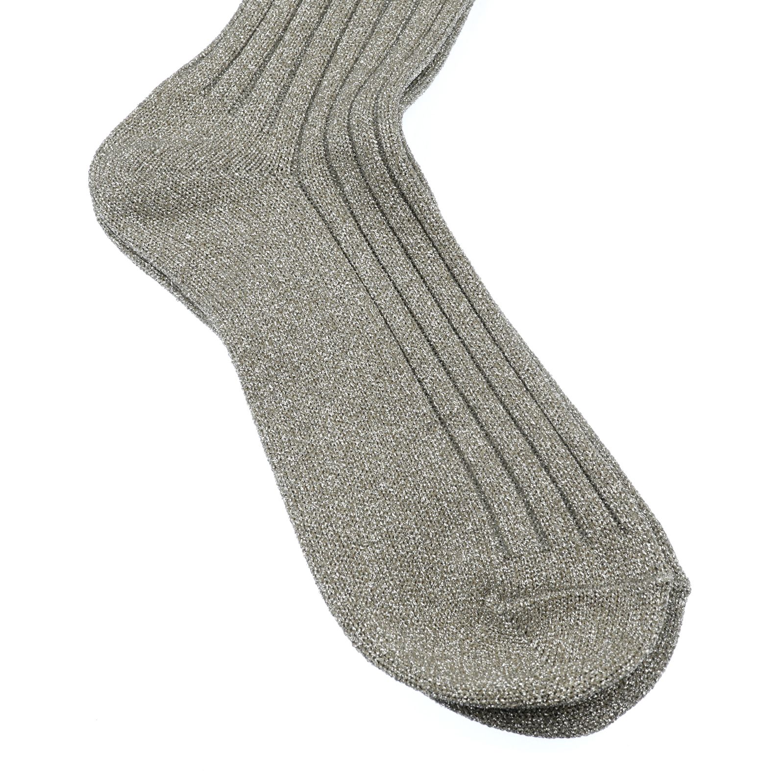Glitter Ribbed Socks シルバー 靴下