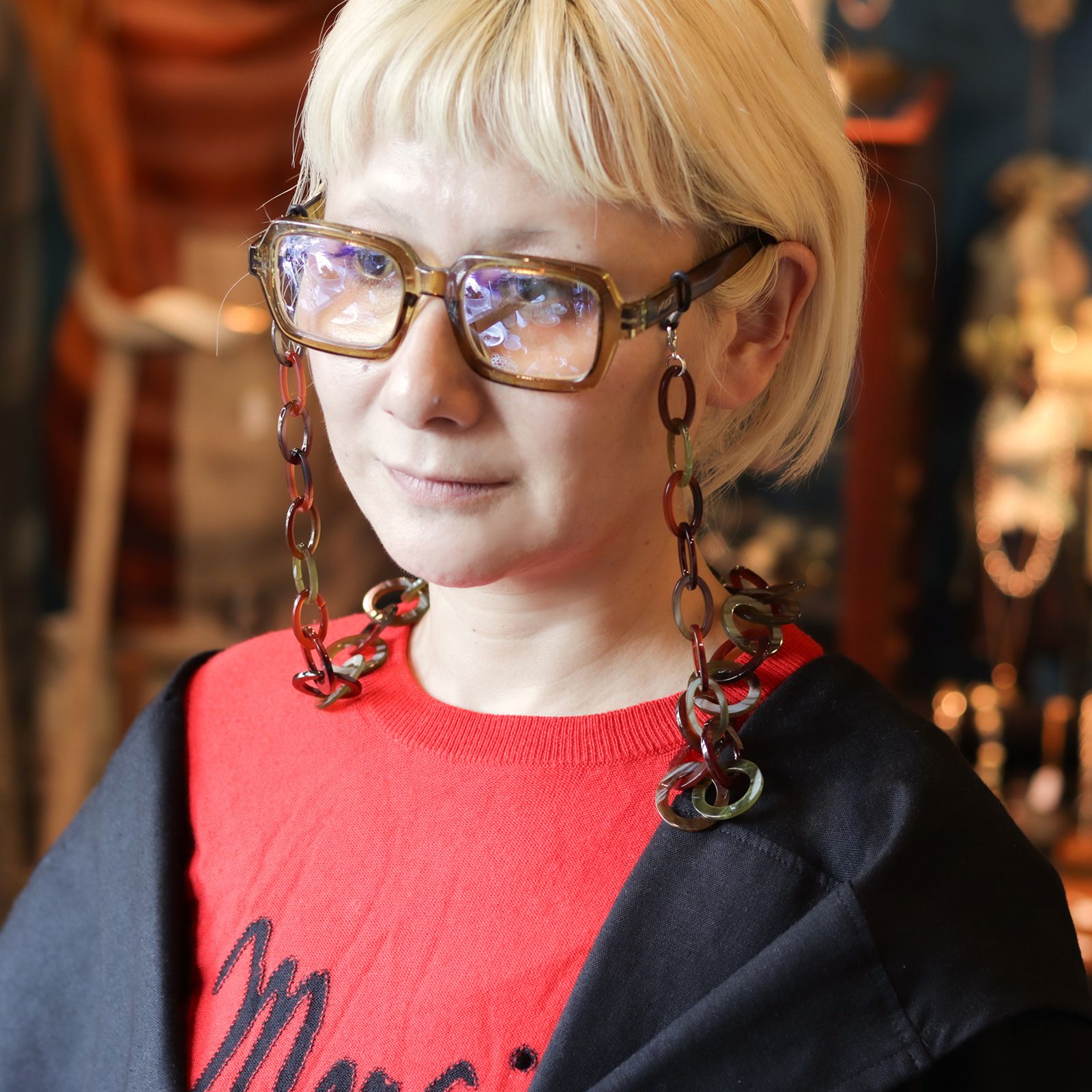 「Chunky Chain」グラスチェーン earthy mix