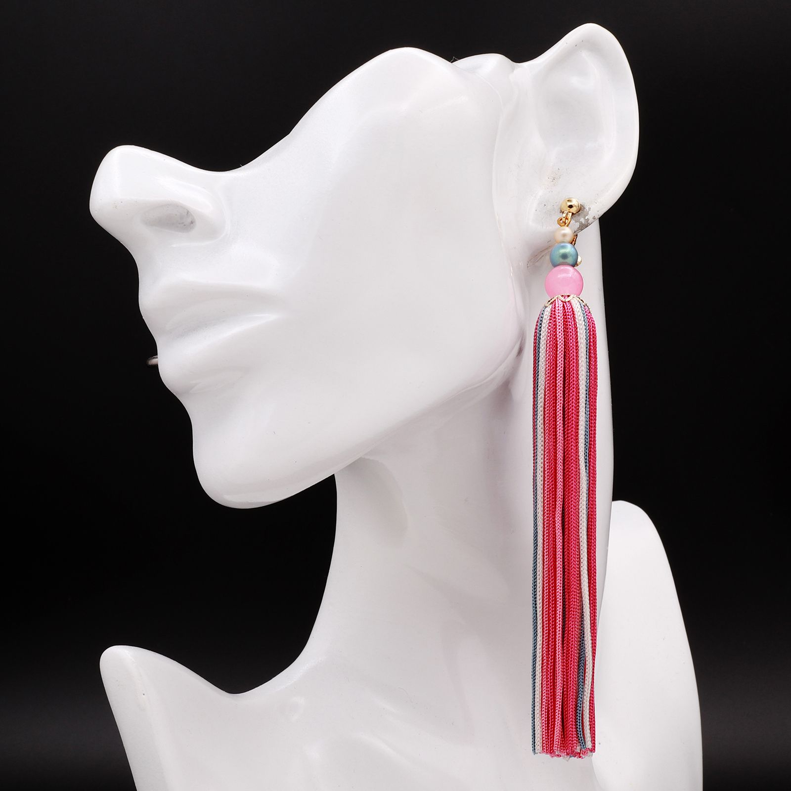 「Lustre」イヤリング ピンク【collection de couleurs de sachikoism】