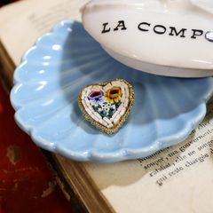 「モザイクハート」ブローチ イタリア