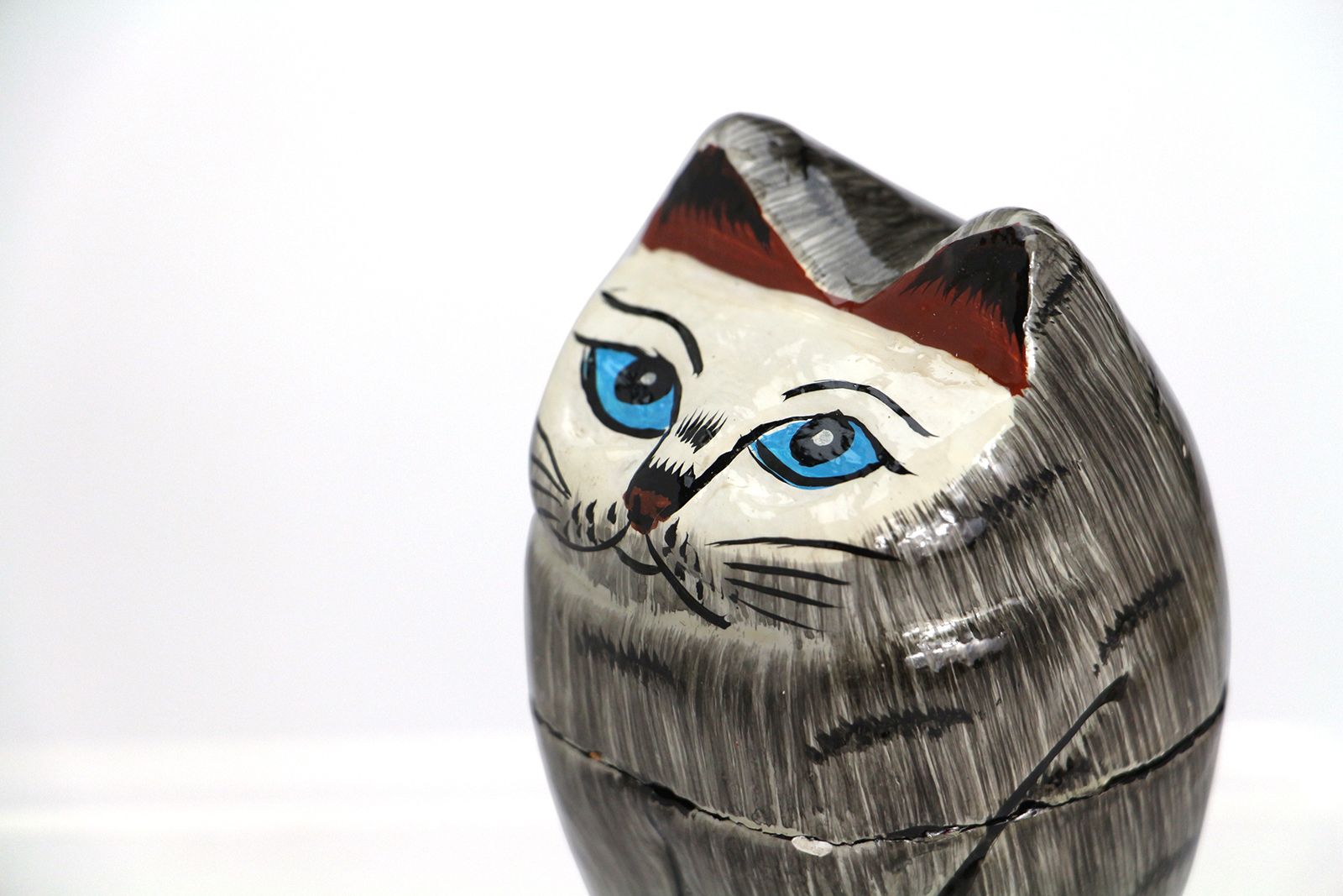 「PAPIER MACHE STANDING CAT」GRAY