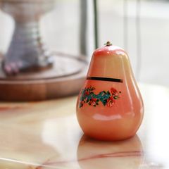 木製貯金箱 ルルドお土産洋ナシ 1970s