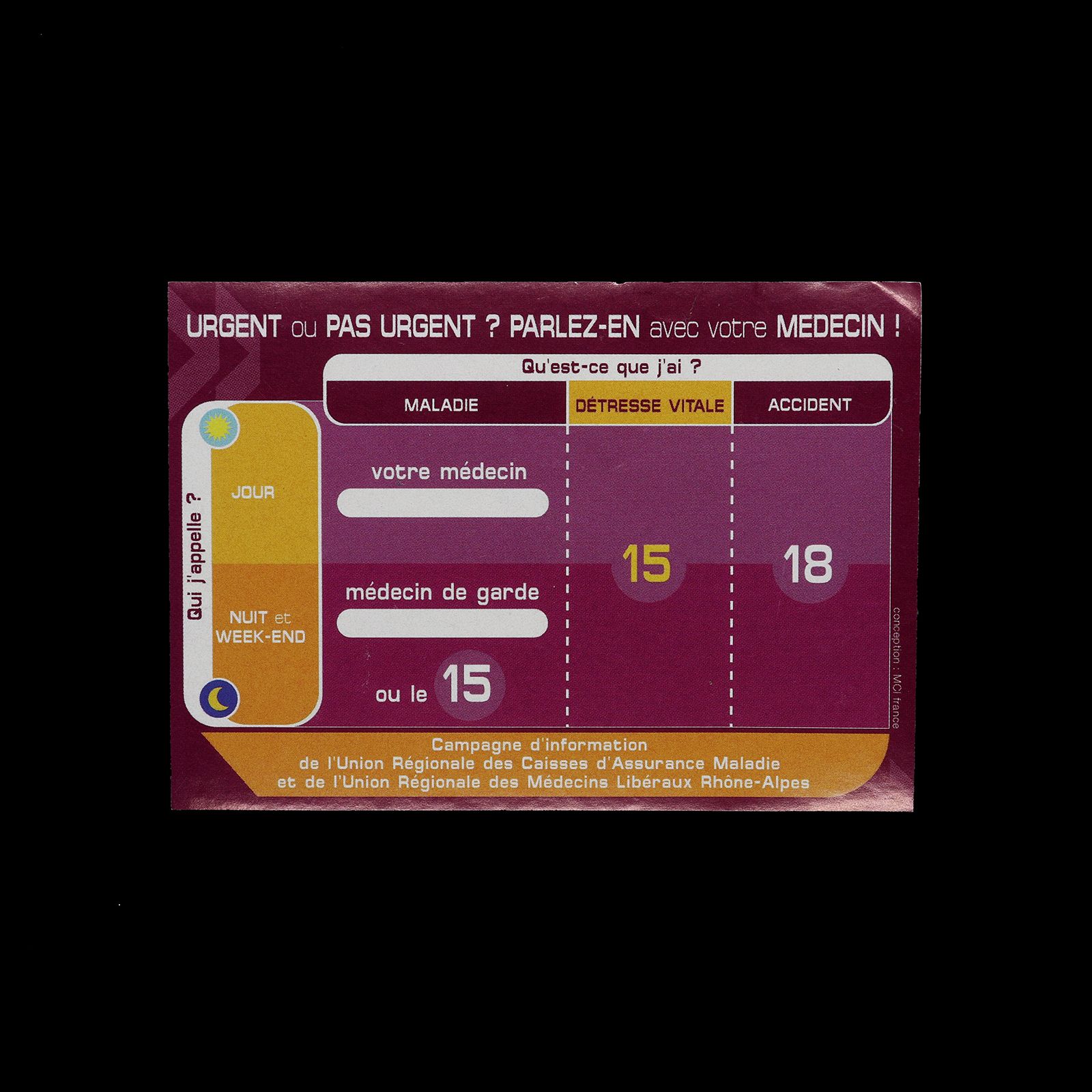 「URGET OU PAS URGENT ?」ヴィンテージステッカー ヨーロッパ