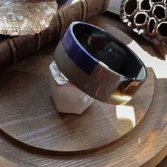 「インディゴブルー&コーヒークリームラッカー」ブレスレット
