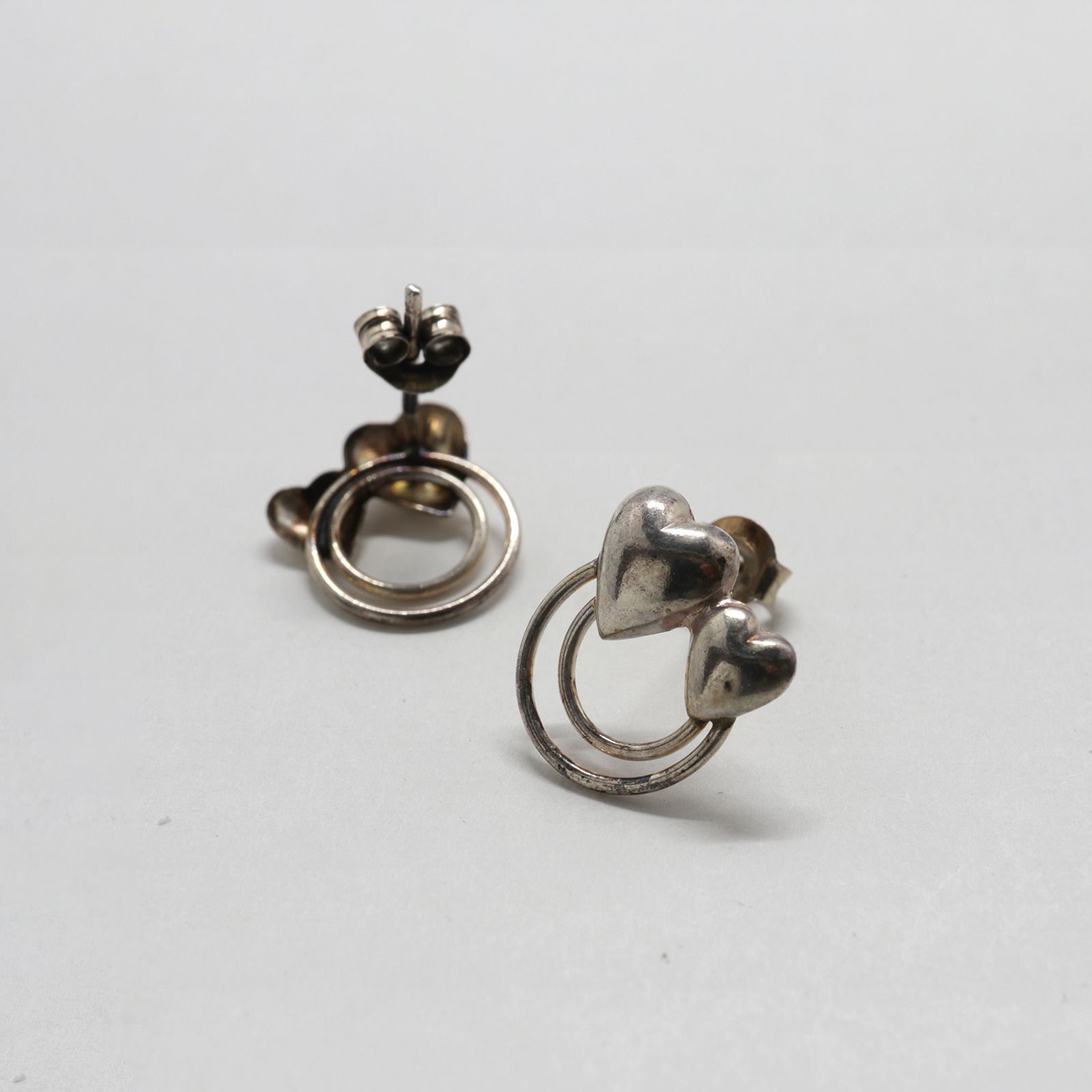 「ツインハートサークル」ピアス ヨーロッパ silver925
