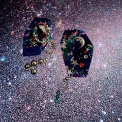 「TRIBO 宇宙絵本コラージュ」ピアス【La cosmologie de sachikoism】