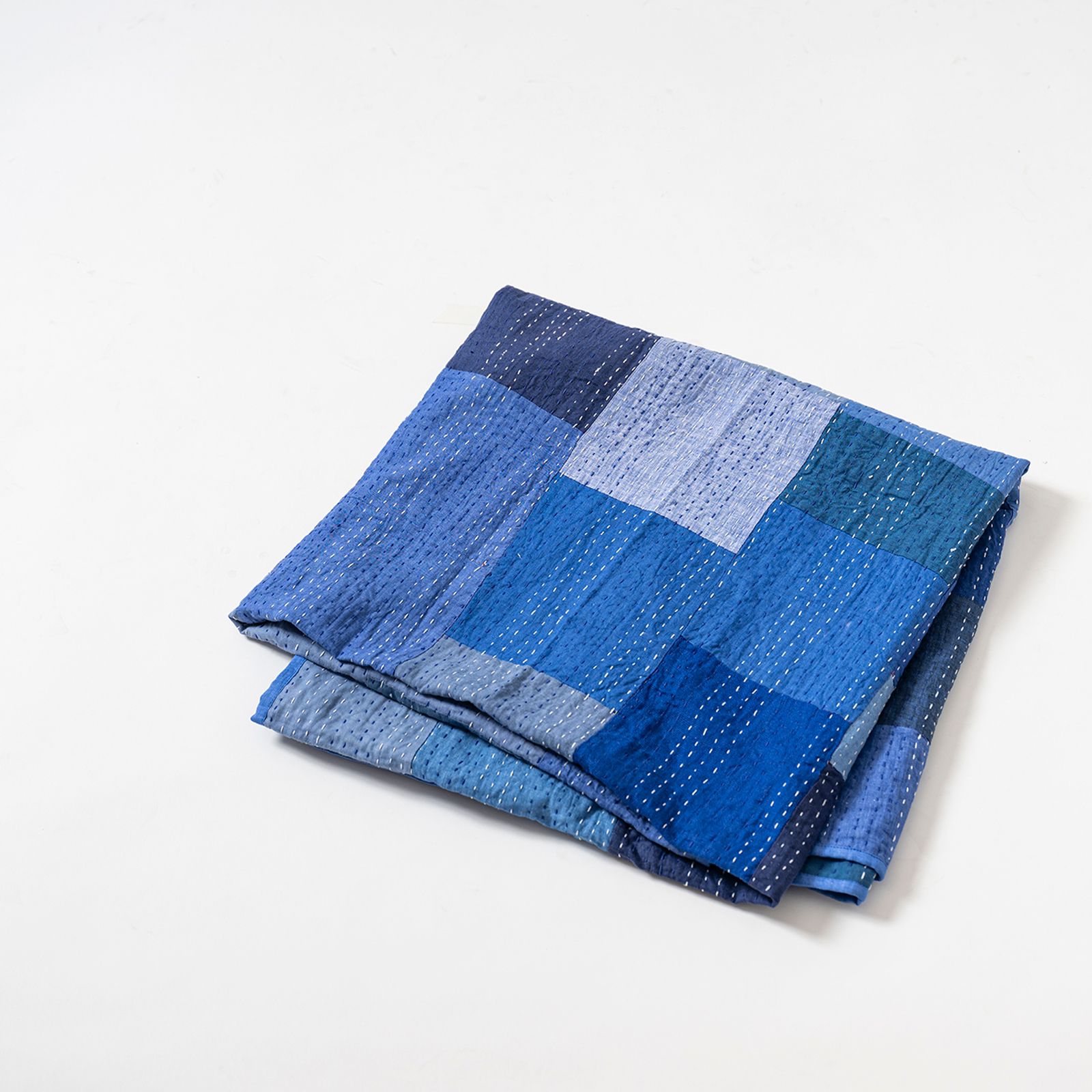 「PACHWORK KANTHA QUILT」Navy