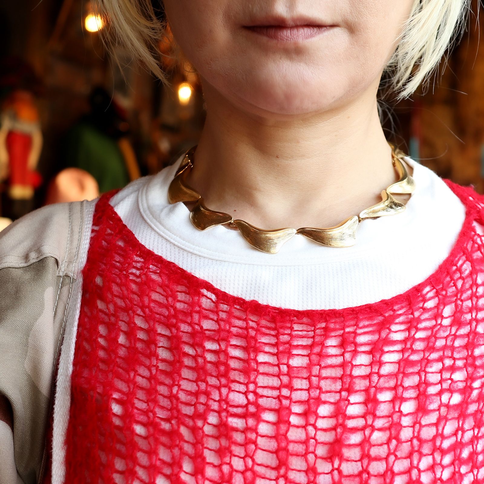 「ゴールドメタルペタル」ネックレス フランス jean-louis scherre