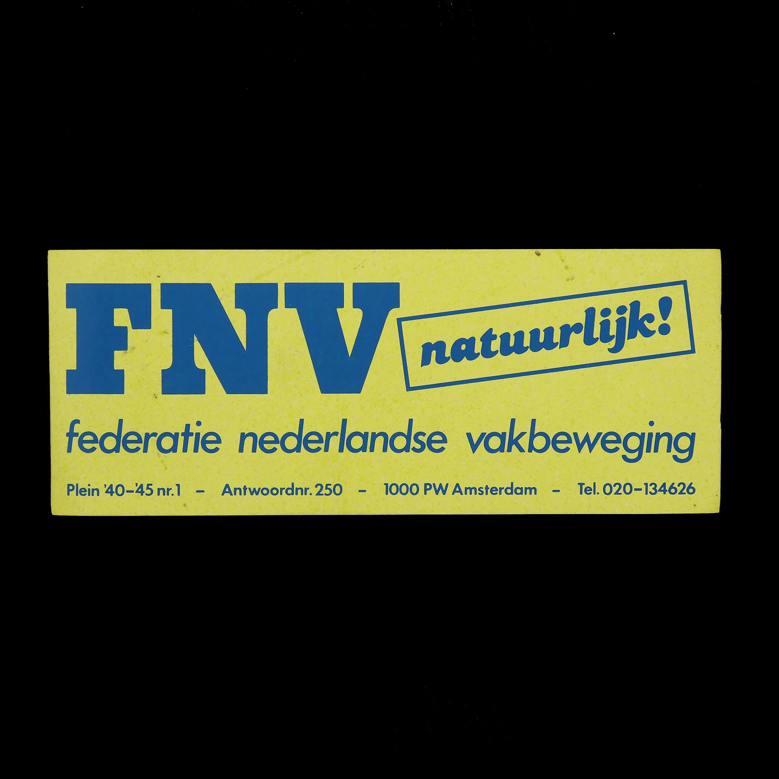 「FNV natnurlijk !」ヴィンテージステッカー ヨーロッパ