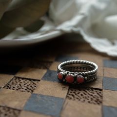 「ヴィンテージトリニティコーラル」リング ヨーロッパ silver925