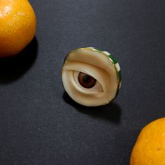 「目」リング グリーンB