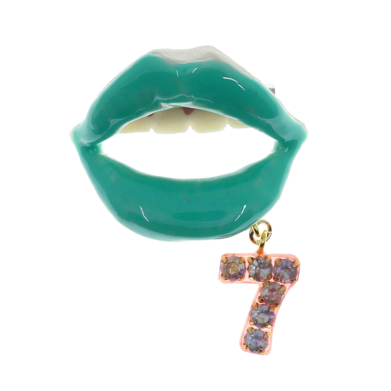 「LIP7ラインストーン」ブローチ