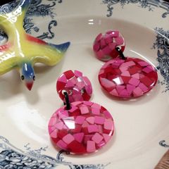 「カラフルジェリーラウンドプレート」イヤリング