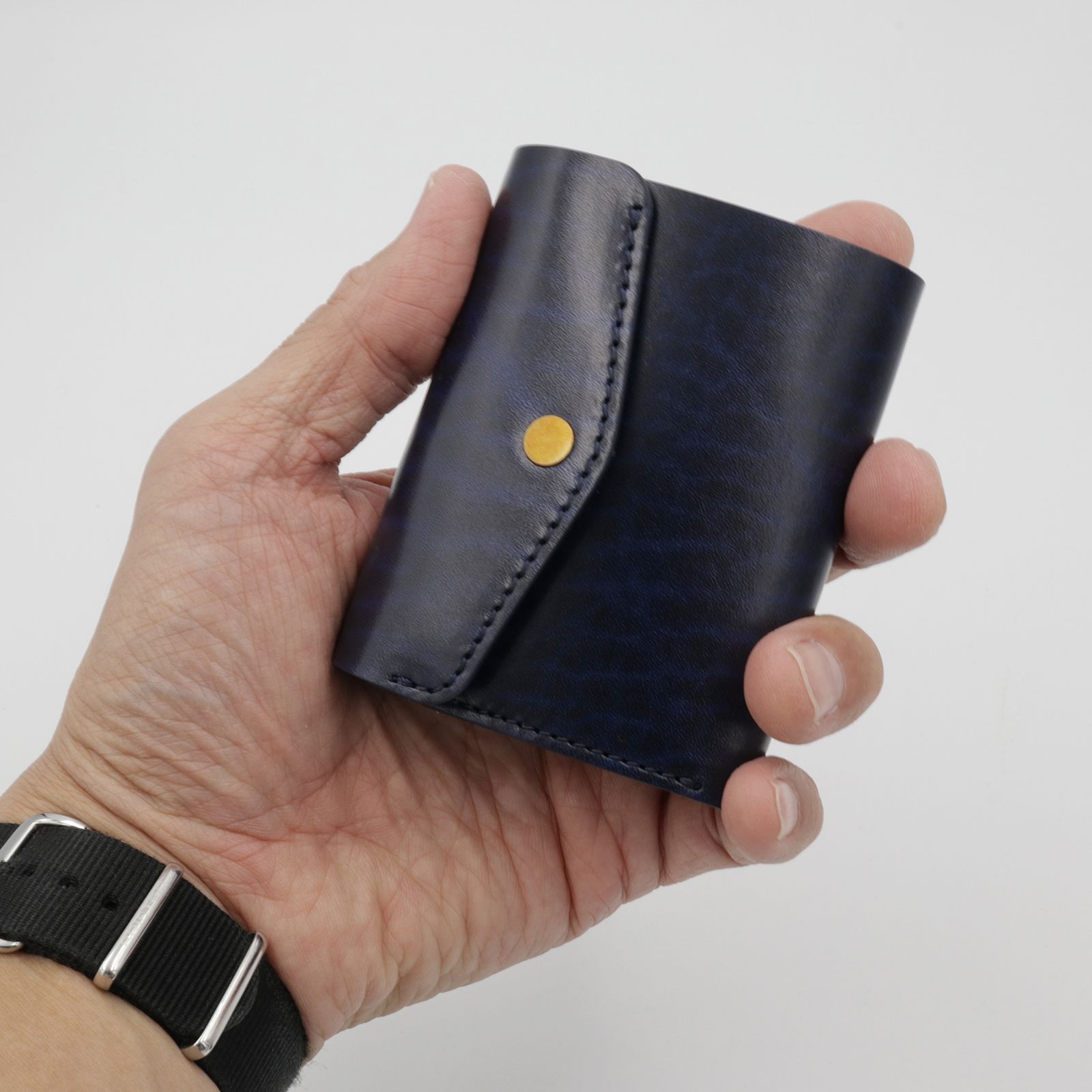 「三つ折りミニ財布PALUMO Rugato」blue