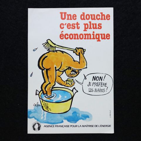 Une douche c'est plus economique ヴィンテージフレンチステッカー
