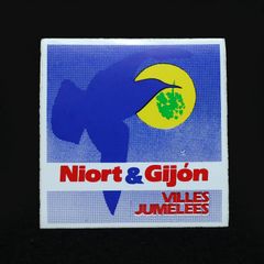 VILLES JUMELEES NIORT&GIJON ヴィンテージフレンチステッカー