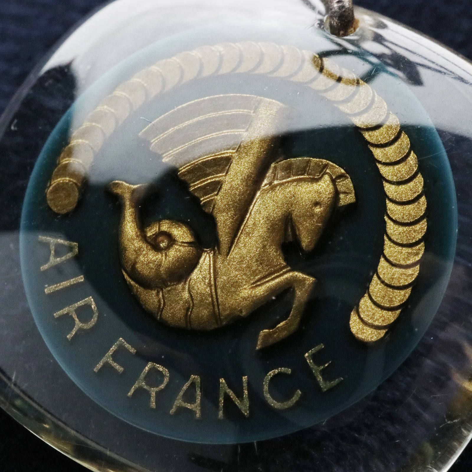 Air France エールフランス 海馬ロゴ ブルボンキーホルダー
