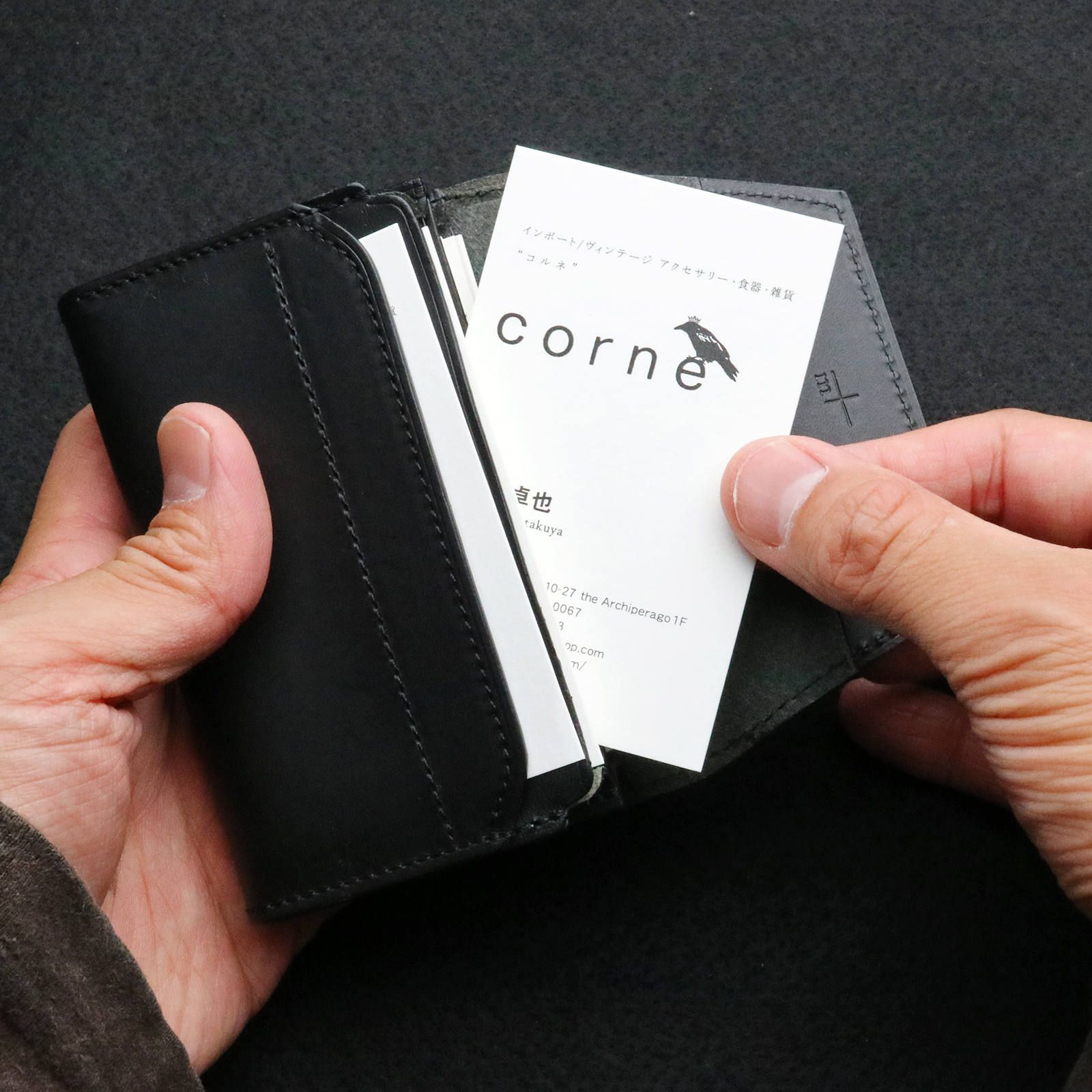 「cent II」カードケース(名刺入れ)ブラック