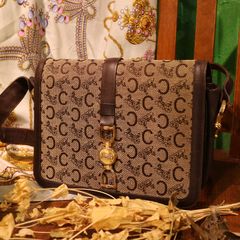 OLD CELINE オールドセリーヌ 馬車金具ジャカードCマカダムショルダーバッグ