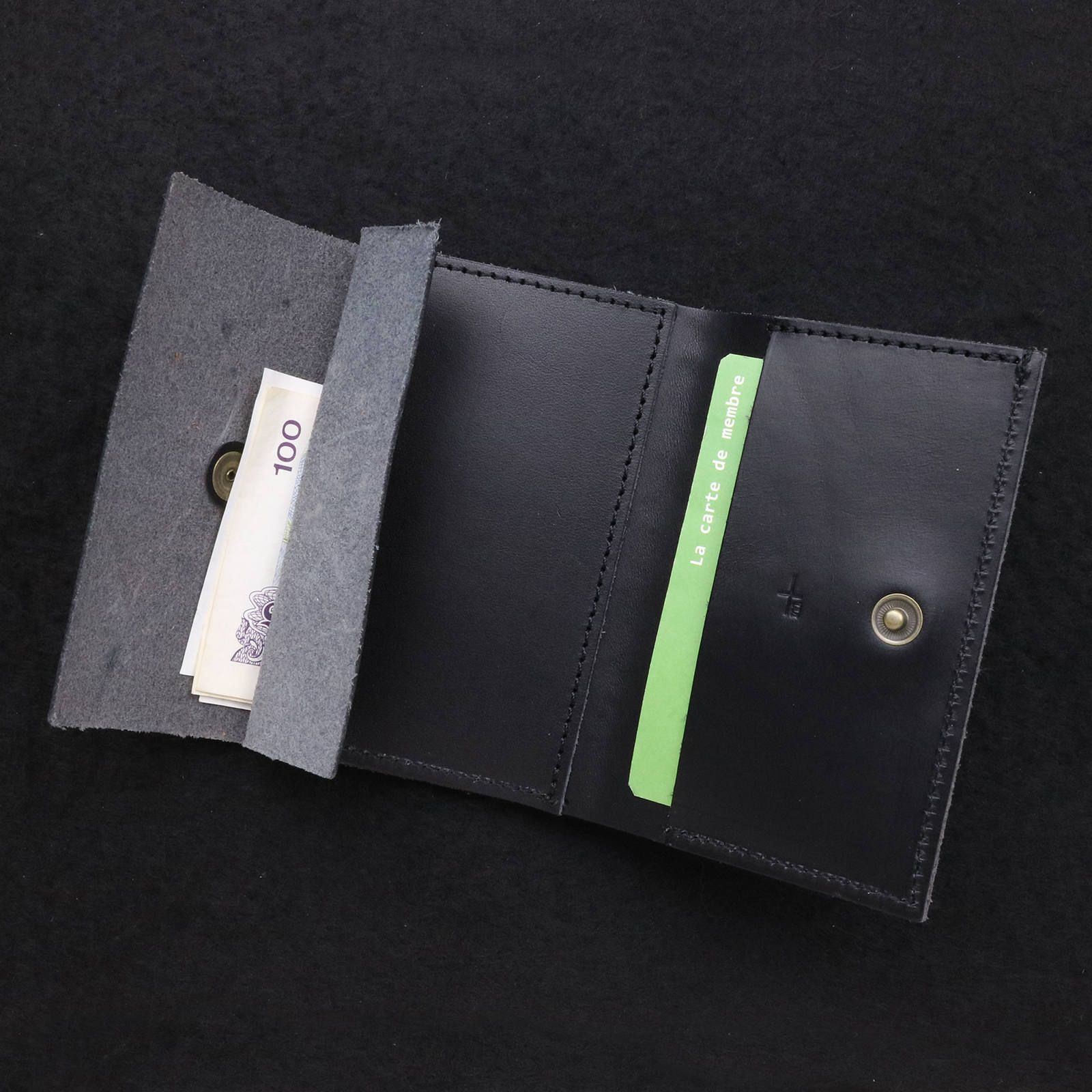 「straccio Buttero」ミニ財布 ブラック