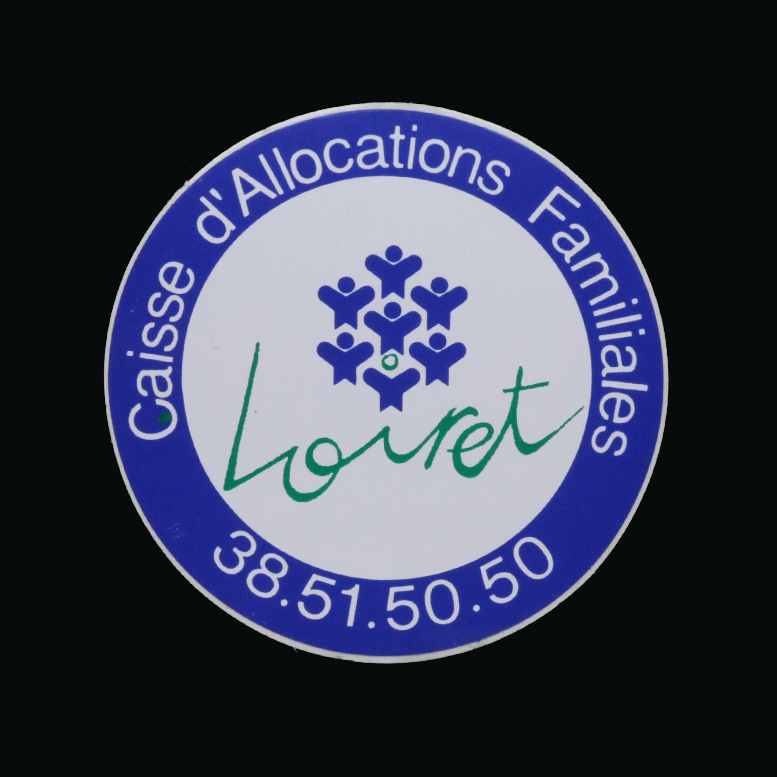 Loiret caisse d'allocations familiales 家族手当基金 ヴィンテージステッカー