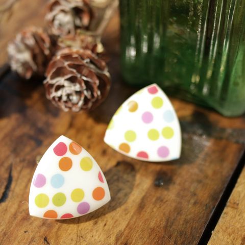 イヤリング「カラフルドットデルタ」