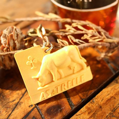 HENRI HUTIN"AS de TREFLE" アンリユタン チーズ フレンチキーホルダー