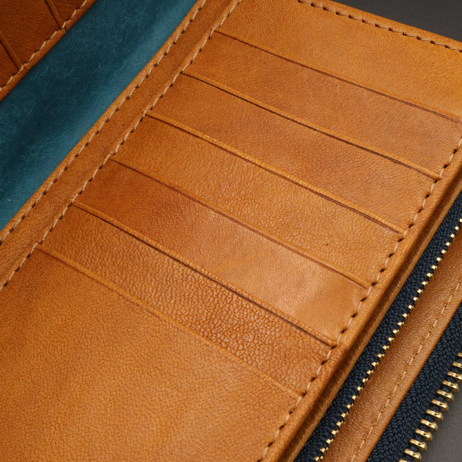 「PUEBRO」 ラウンドジップ長財布/ブルー