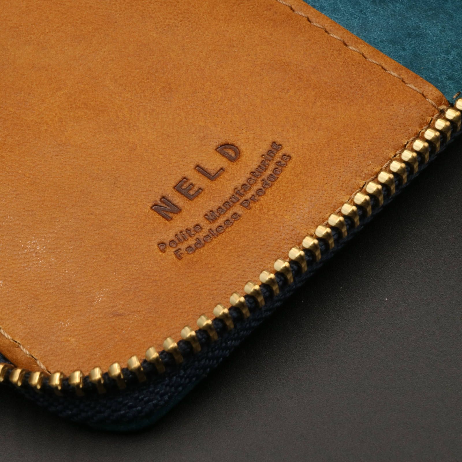 「PUEBRO」 ラウンドジップ長財布/ブルー
