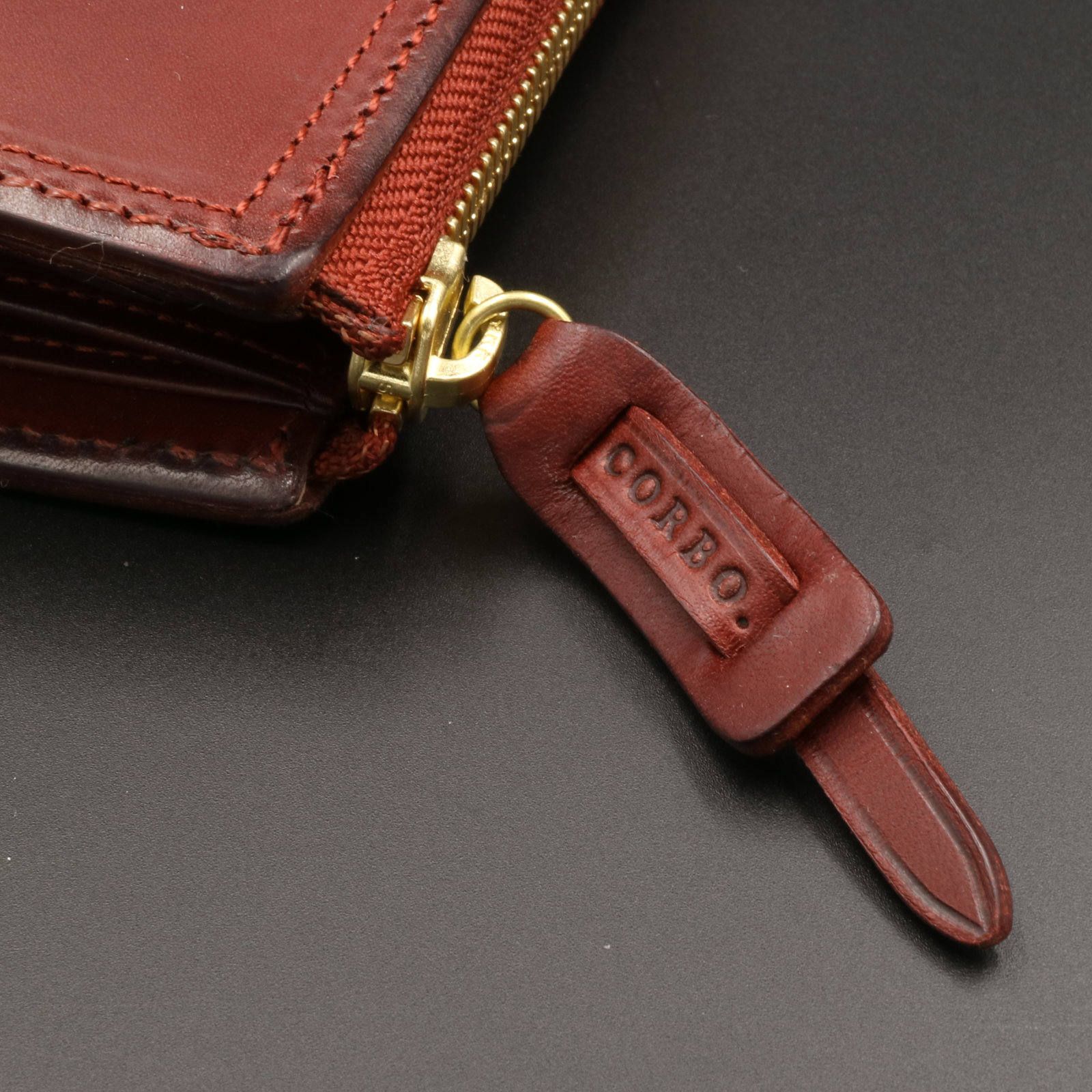 「SLATE」L字ファスナー折財布/レディッシュブラウン