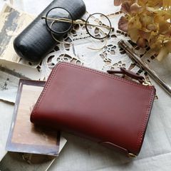 「SLATE」L字ファスナー折財布/レディッシュブラウン