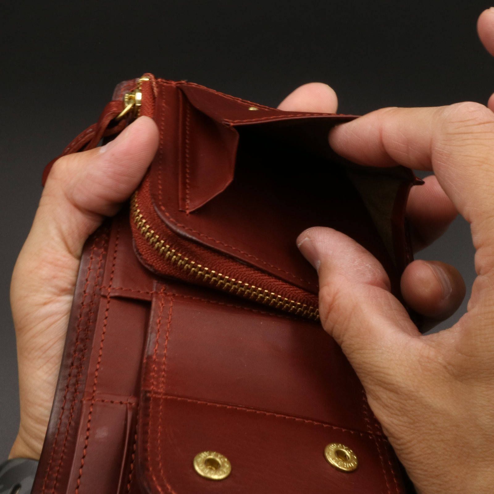 corbo スレート　三つ折り財布 CORBO - 「SLATE」3つ折り財布S/レディッシュブラウン | corne