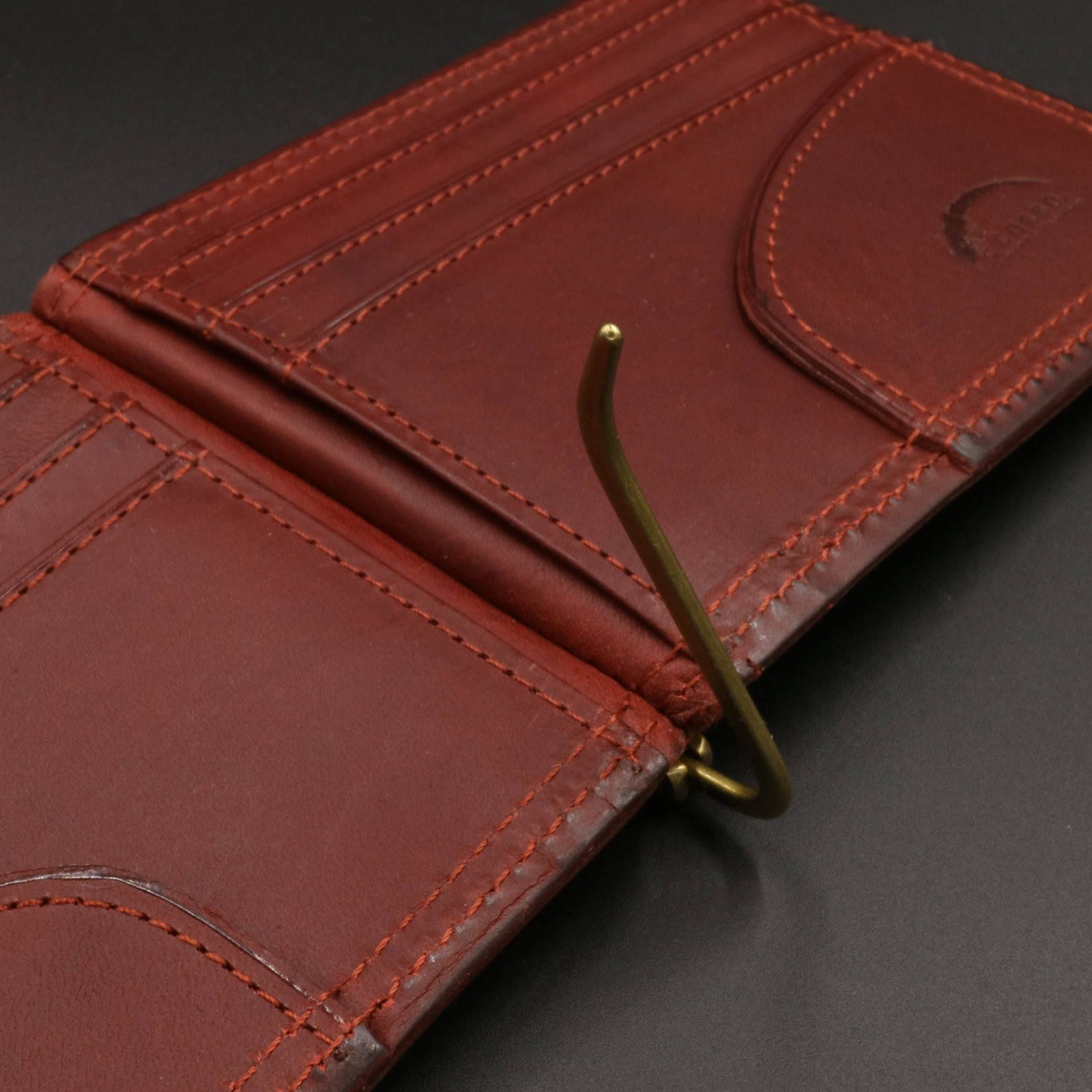 「SLATE」札ばさみ財布/レディッシュブラウン
