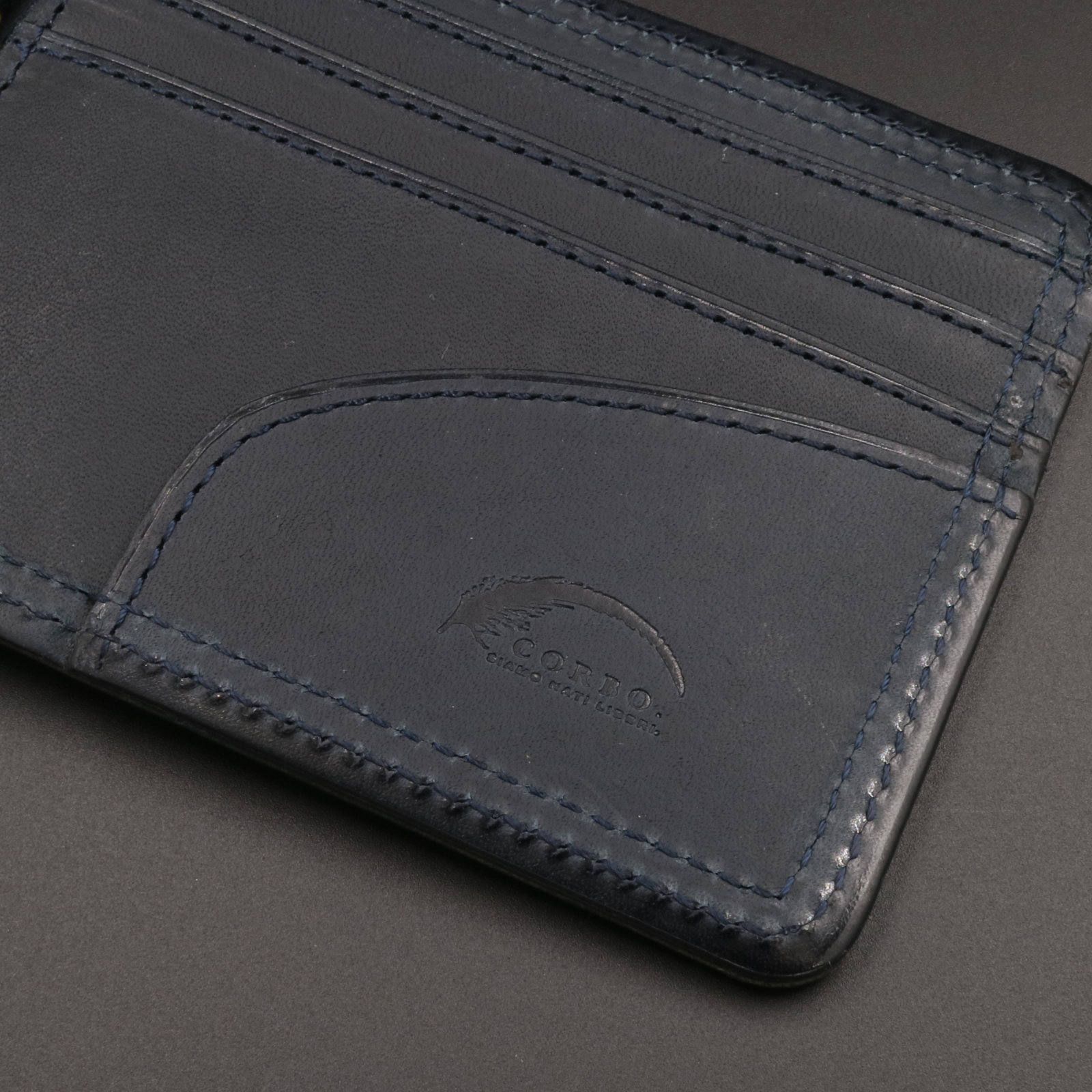 「SLATE」札ばさみ財布/ネイビー